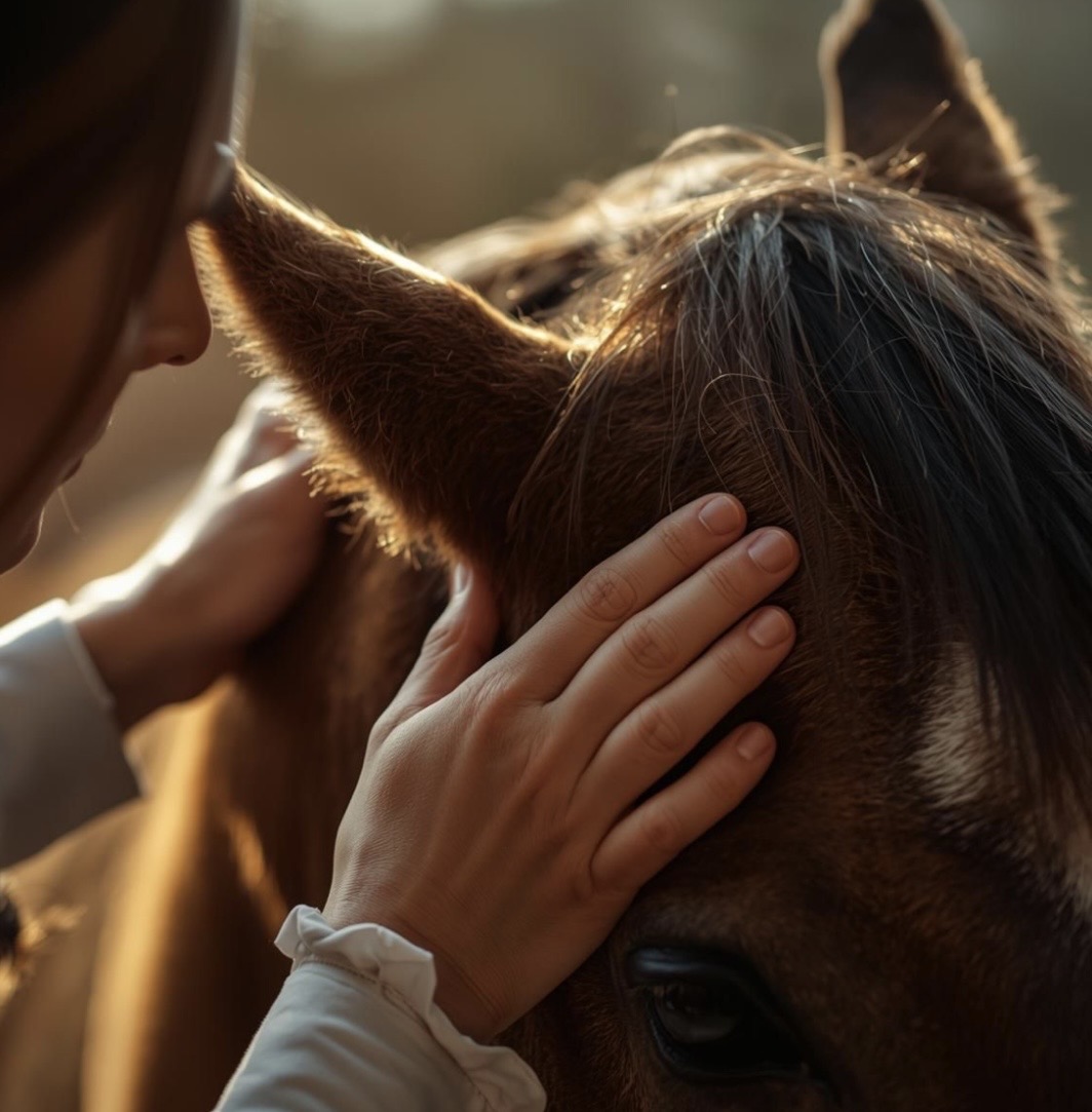 Cheval accompagné pour un soin équin Nolya Care